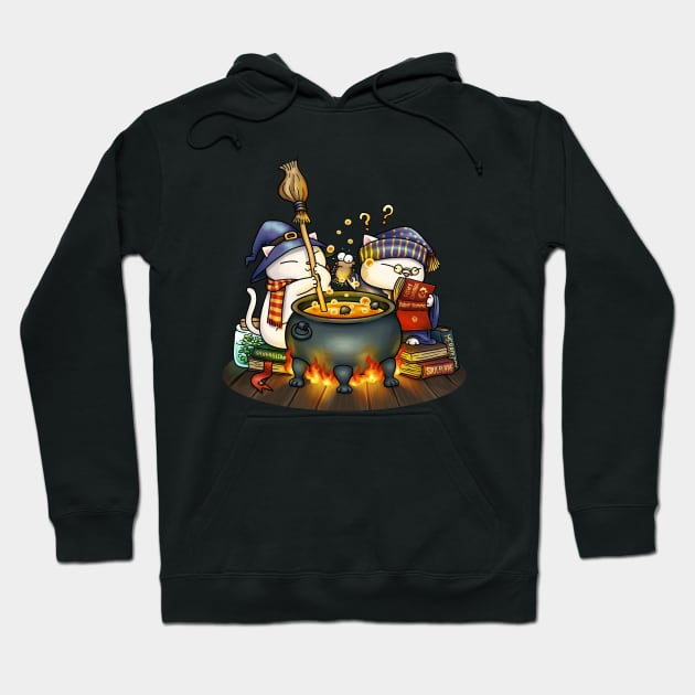 Witch Cat Brew Pot Hoodie by Takeda_Art